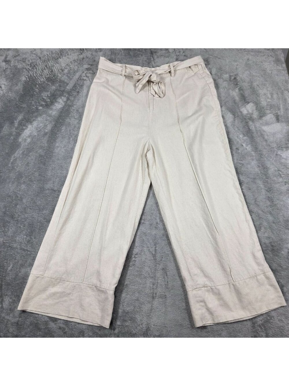 Joie Pants XL Cream Linen Blend Wide Leg Belted Resort Beach Flowy Boho Natural
